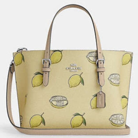 Mollie Tote Bag 25 With Lemon Print - Picture 1 of 10